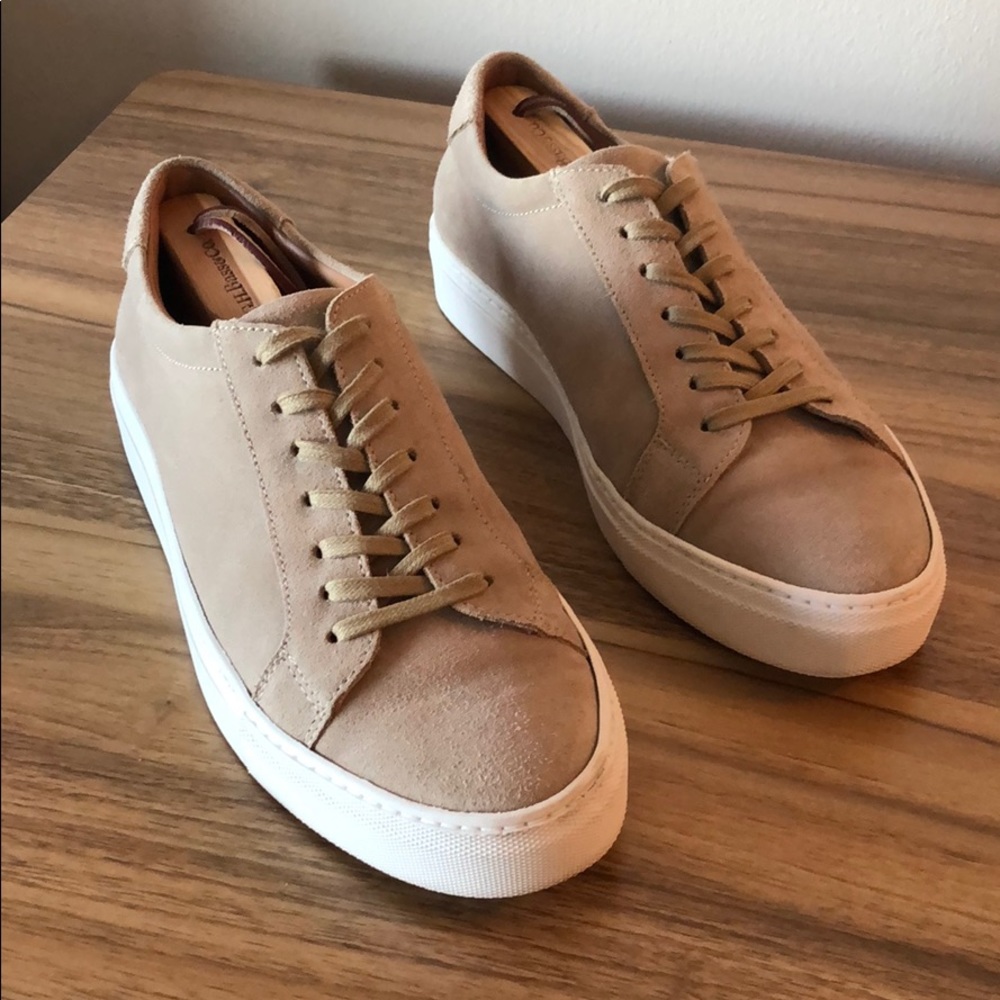 Taft Sneaker in Beige, Tan Suede Low Top Sneaker